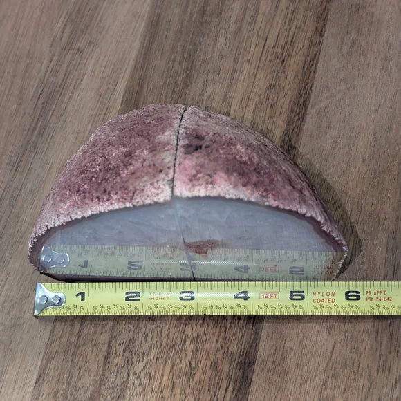 Brazilian Geode Pink White Quartz Agate Polished Bookends Set Dyed Stone Decor - Picture 9 of 11